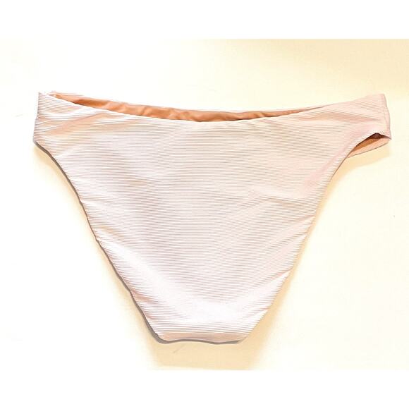 J. Crew High Leg Ribbed Bikini Swim Bottom Light Pink Size Small NEW - Picture 2 of 8